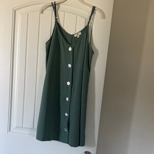 Entro Deep Green Spaghetti Strap Mini Dress